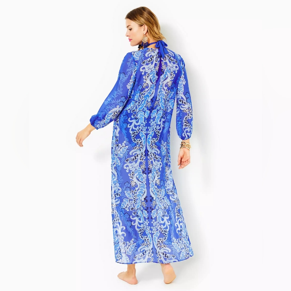 NWT Lilly Pulitzer Blue Maxi coverup - L - Picture 2 of 4
